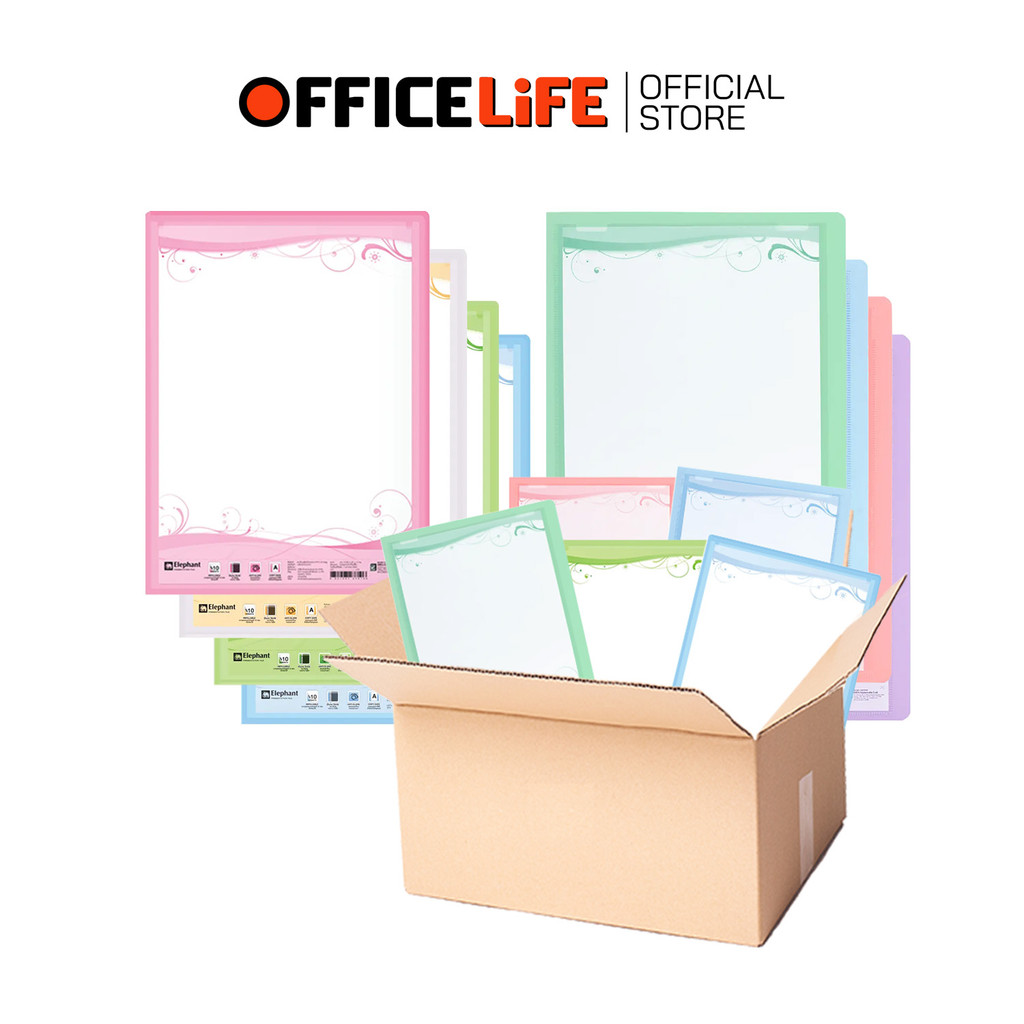 Elephant (ตราช้าง) แฟ้มโชว์เอกสาร แฟ้ม รุ่น PF01 ขนาด A4 สามารถเติมไส้ได้ (12 เล่ม / ลัง)