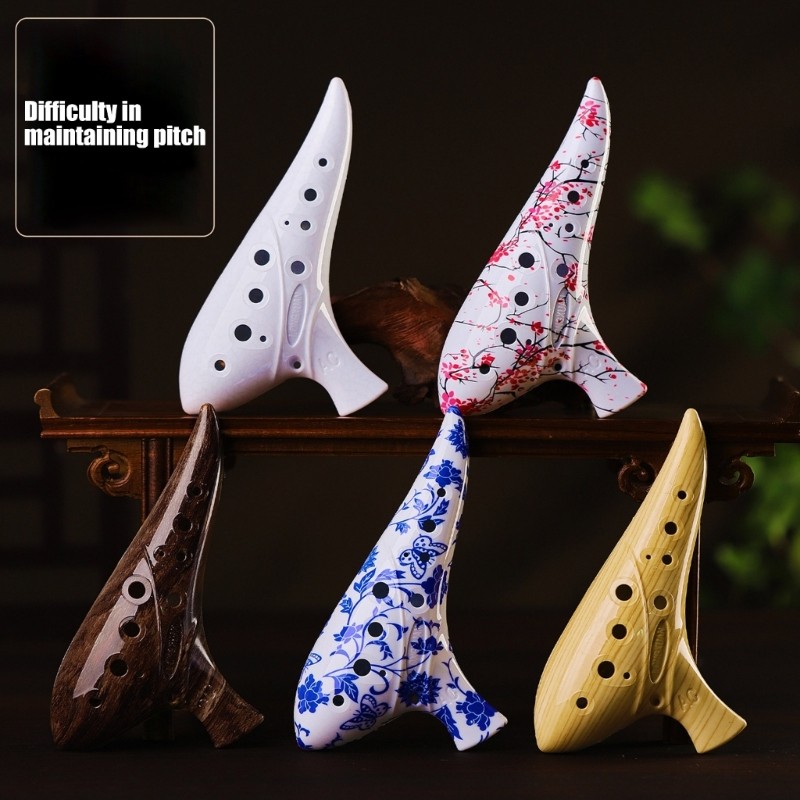 Mya User Friendly Ceramic Ocarina 12 Hole Instrument สําหรับบทเรียนหรือประสิทธิภาพ