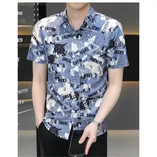 เสื้อแขนสั้นสำหรับผู้ชายฮาวายตัดเย็บด้วยผ้าโพลีเอสเตอร์ Fiber 3 สี M-3XL เทศกาลสงกรานต์