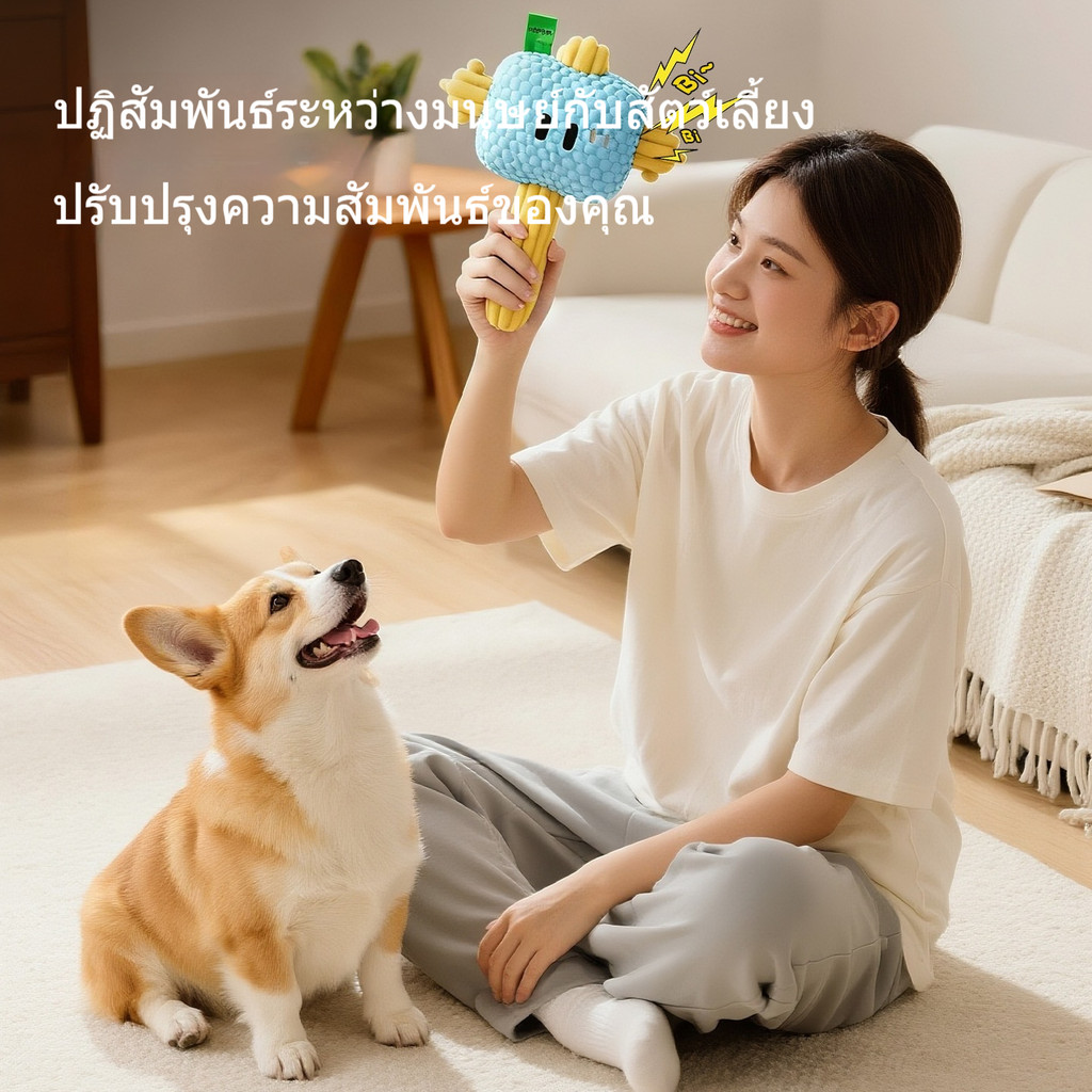 ของเล่นค้อนขนสัตว์สำหรับสัตว์เลี้ยง เล่นเองคลายเครียด รูปที่ 2