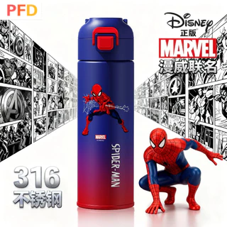 Spider-Man ดิสนีย์เดอร์แมนเด็กกระติกน้ําร้อนถ้วยความจุขนาดใหญ่316แบบพกพาดื่มโดยตรงถ้วย
