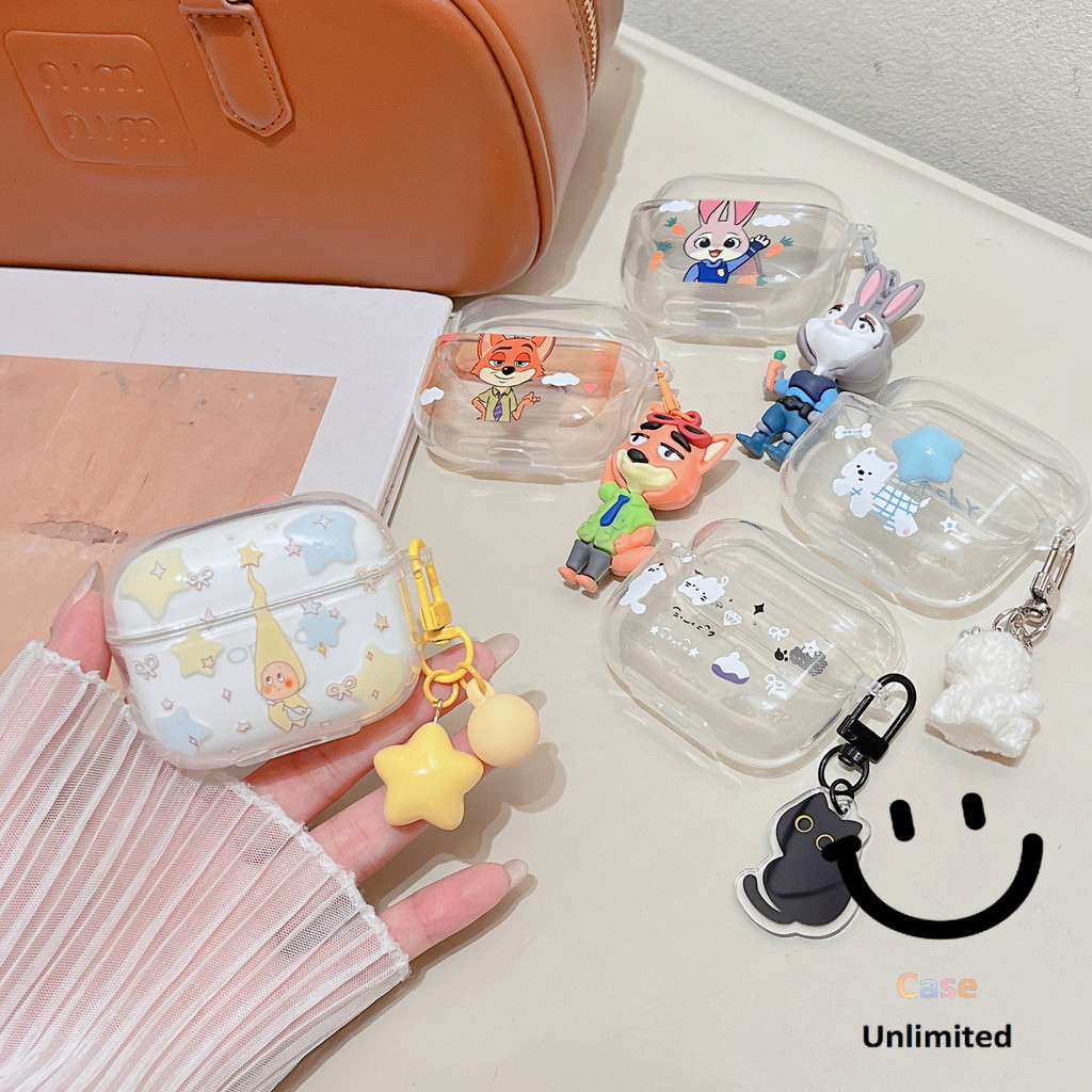 สําหรับเคสหูฟัง OPPO Enco Buds 3/Buds3 Pro  เคส Case รูปแบบแมวและกระต่ายสร้างสรรค์