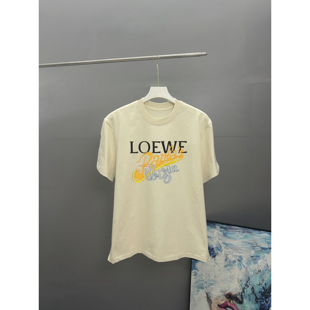 Loewe 2026 Early Spring เสื้อยืดทรงสリム핏 สำหรับชายและหญิง รอบคอมีสไตล์ ระบายอากาศได้ดี เหมาะกับฤดูร้อ