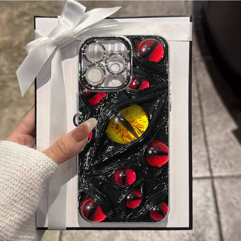 COD🔥เคสไอโฟน11 13 14 15 16 17 Pro Max Case iPhone Evil Eye IMD เคสซิลิโคน สัมผัสนุ่ม บางเบา