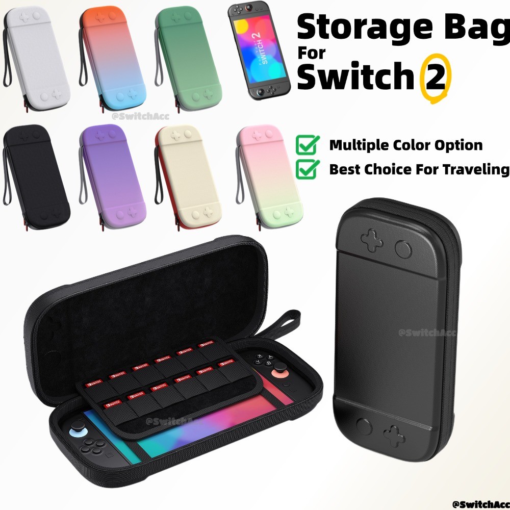 Startrc เกมสลับกระเป๋าเก็บการออกแบบบางสําหรับ Nintendo Switch 2 พร้อมช่องเสียบการ์ดเกมกระเป๋าถือการออกแบบสีไล่ระดับสีหุ้นท้องถิ่น