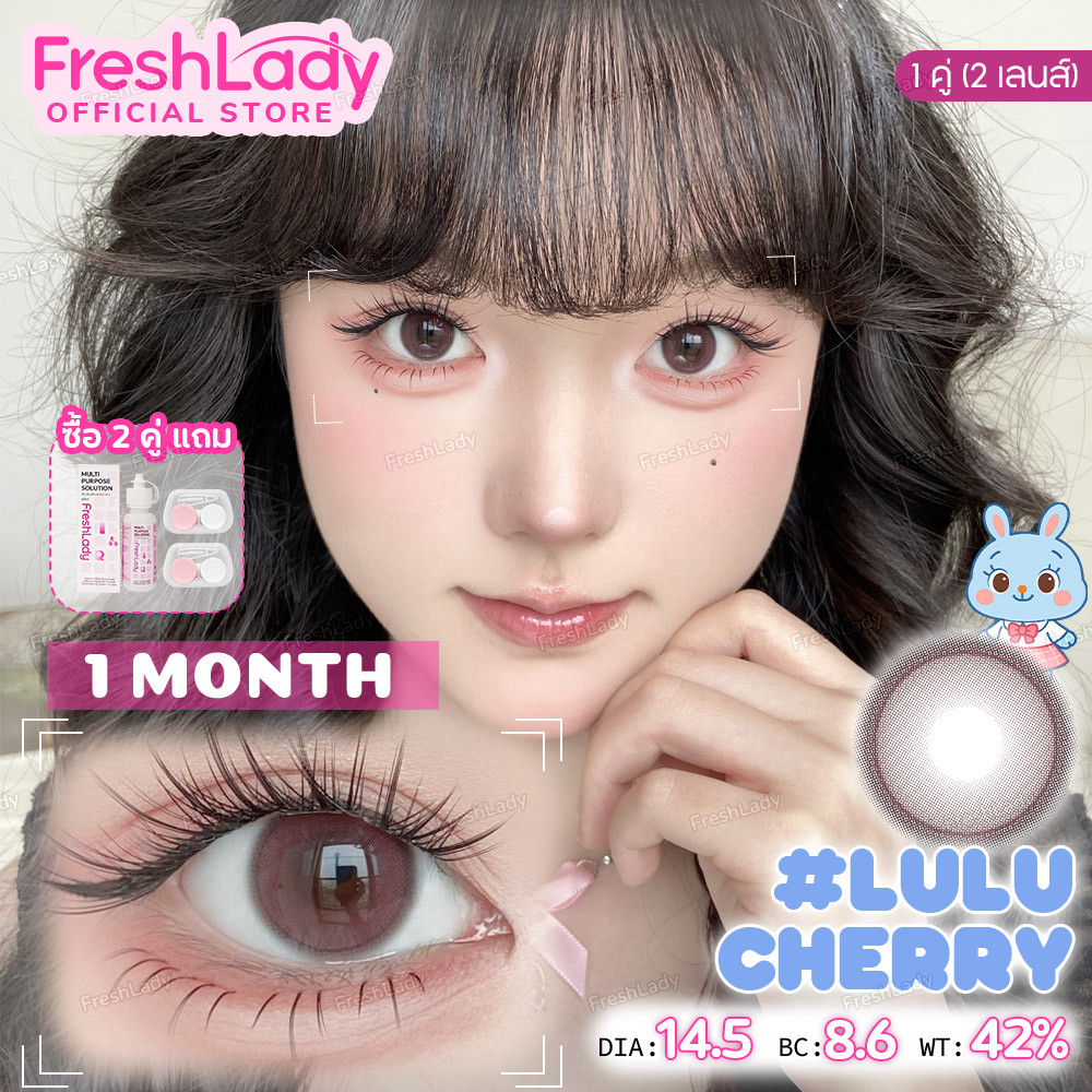 【FDA】แว่นตาใสสีน้ําตาล 【ปกติ】𝐅𝐑𝐄𝐒𝐇𝐋𝐀𝐃𝐘 รุ่น Lulu Brown,Grey,Pink คอนแทคเลนส์สี 14.5mm คอนแทคเลนส์ราย