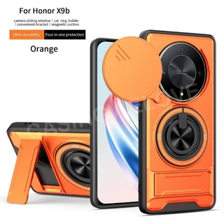 เคสโทรศัพท์สําหรับ Honor X9B X9A X9d X9C สมาร์ท X70 Play 10 X8C X6C 4G 5G 2025 ฝาครอบแหวนแม่เหล็กฝาครอบโทรศัพท์กันกระแทก Push ดึงกล้องป้องกันปกหลัง