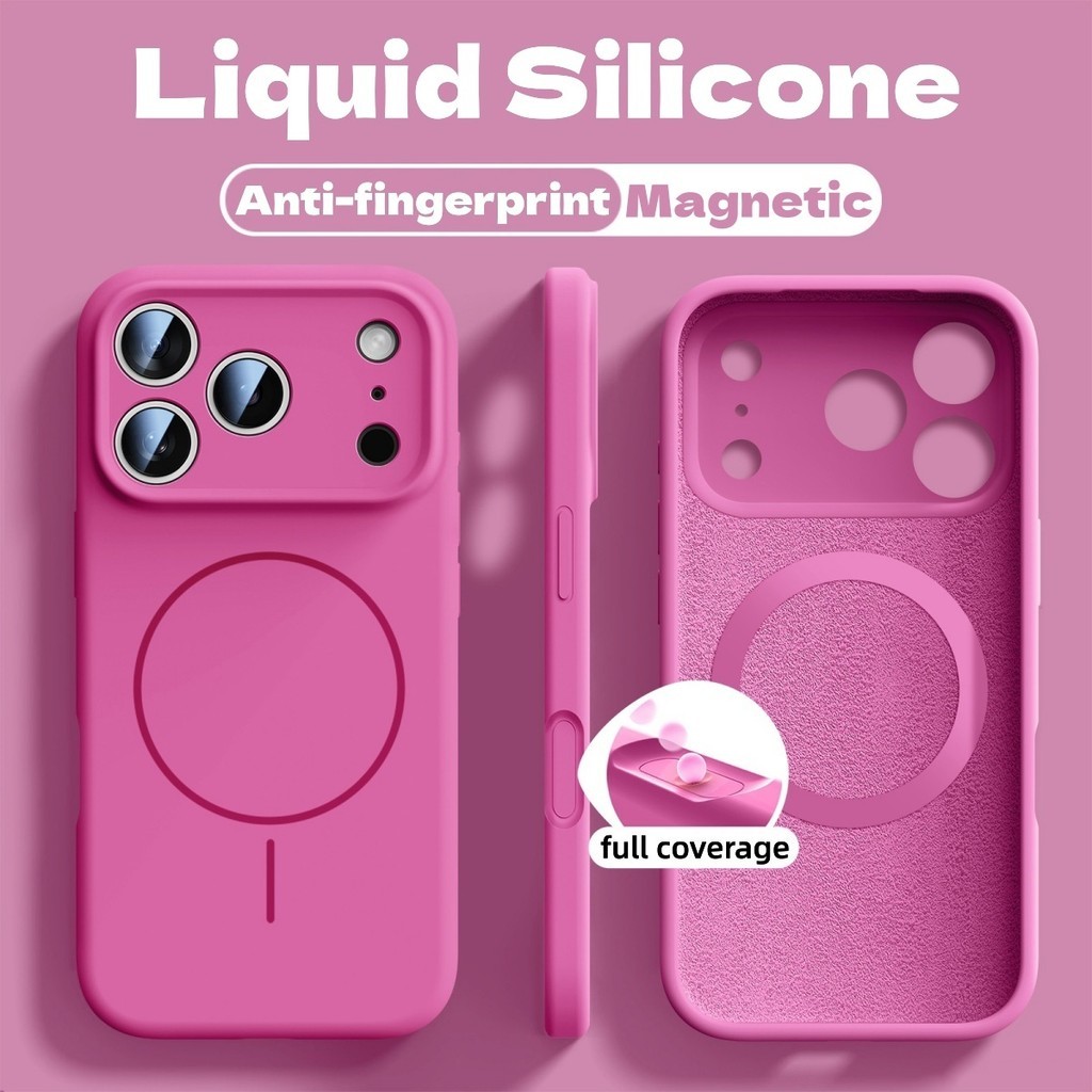 ใหม่ Minimalist Solid Matte Anti-Fingerprint ซิลิโคนเคสโทรศัพท์แม่เหล็ก Air-Cushion สําหรับ iPhone 17 16 15 14 13 12 Pro Max | Sage Green Luxury เคสกันกระแทก - รูปที่ 3