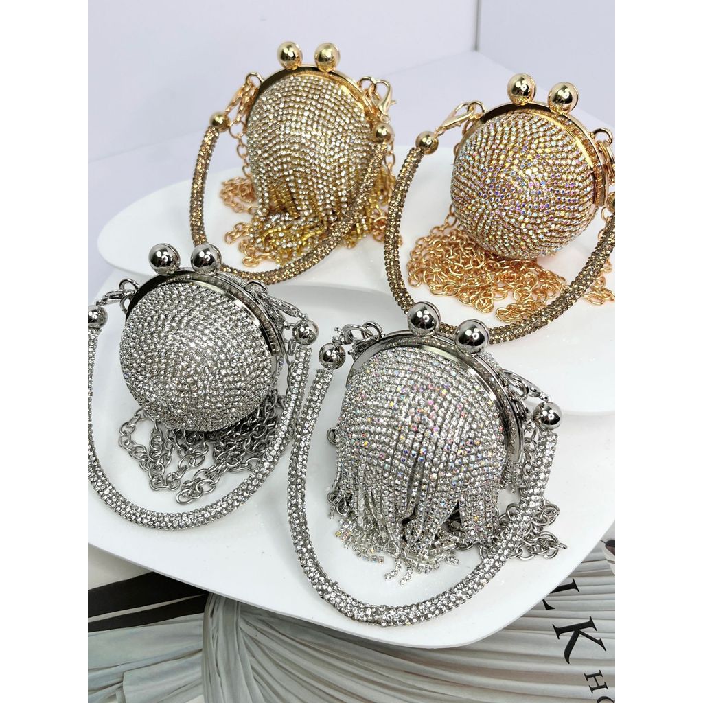 South Style Bag Silver/Golden Crystal Ball Diamond MINI Ball Bag