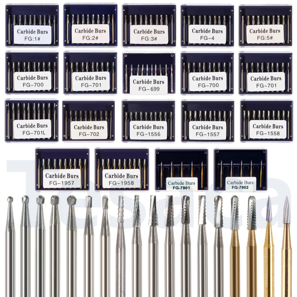 10 ชิ ้ น/box ทันตกรรมคาร ์ ไบด ์ ทังสเตน Bur เจาะเหล ็ กสําหรับความเร ็ วสูง Handpiece FG