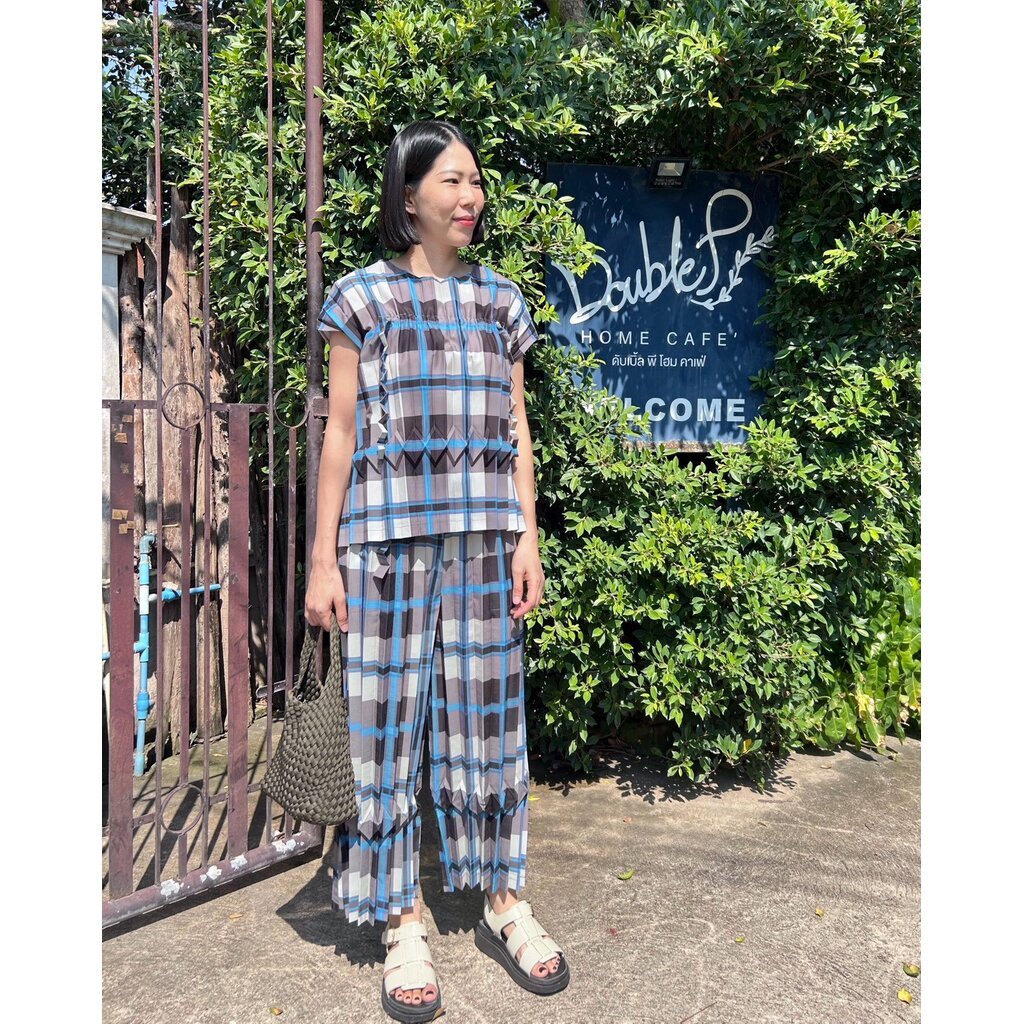 กก ยาว 36 นิ้ว!! 2MUAY รุ่น GT81163 / GT91058 PLAID PRINT PLEATED SET 3 สี FREE SIZE
