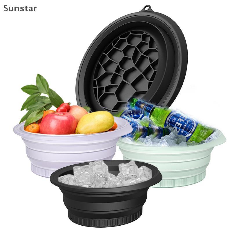 Sunstar ชามขนาดใหญ่สําหรับ Face Ice Bath ชามน้ําแข็งพับได้ชามซิลิโคนสําหรับจุ่ม Face Ice Bath Ice Ba