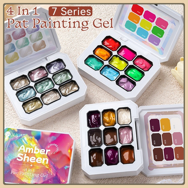 URSUGAR สี Ombre ไล่สี ออมเบย์ ตลับ 9สี สีเพ้นท์เนื้อเจล ตลับ 9 สี มีให้เลือก 8 โทน