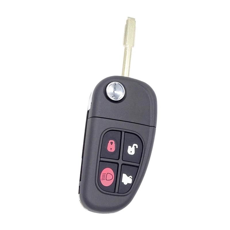 1 Pc สําหรับ Jaguar X-Type S-Type XJ XK ประเภท 4 ปุ่ม 315/434MHz รถระยะไกลสมาร์ท Key Fob รถ Flip พับ