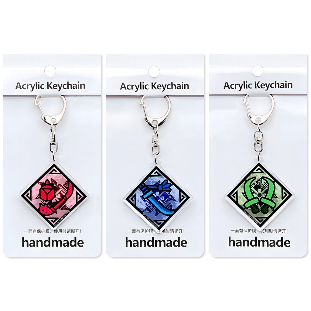 ซื้อ 2 แถม 1, Monster Hunter สินค้าพวงกุญแจอะคริลิคตัด Axe Shield Axe Worm Stick ดาบใหญ่ Taitou จี้