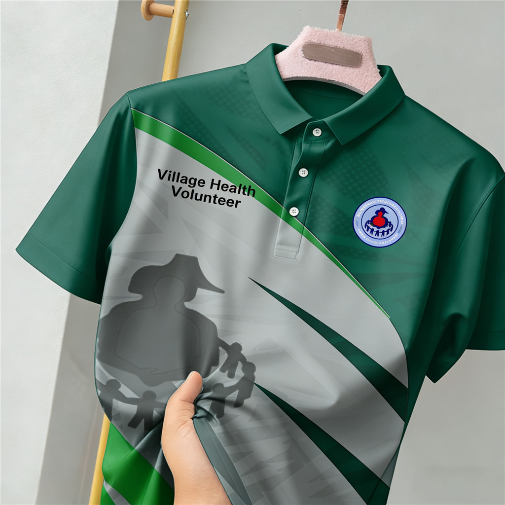 คุณภาพสูง เสื้ออาสาสมัครสาธารณสุข แขนสั้น ระบายอากาศ พิมพ์ลายโลโก้
