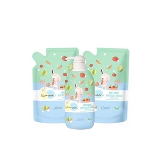 สูตรใหม่! Lamoon น้ำยาล้างผักและผลไม้ ออร์แกนิค ละมุนเบบี้ ขวดปั๊ม 450ml ถุงรีฟิล 400ml (ราคาพิเศษ)