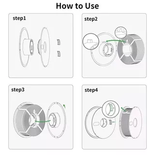 JUSTO เครื่องพิมพ์เส้นใย SPOOL, ที่ถอดออกได้ทนทาน Filament SPOOL, มืออาชีพทนอุณหภูมิสูง Easy Load Refill Roll อุปกรณ์เสริมการพิมพ์