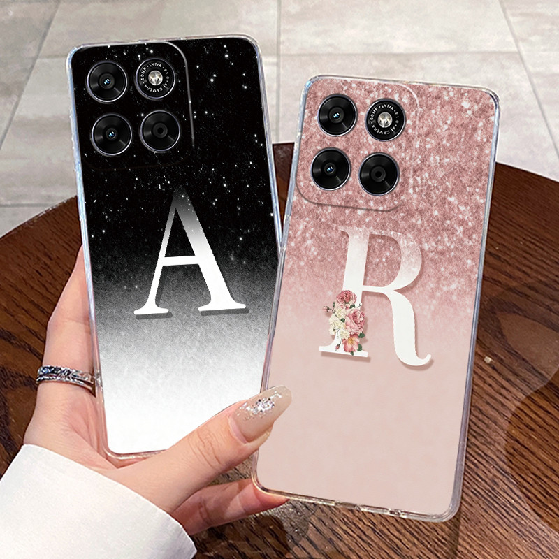 แฟชั่นตัวอักษรพิเศษคู่เคสโทรศัพท์สําหรับ Motorola Moto G67 G77 Clear TPU Anti-scratch Soft Casing สํ