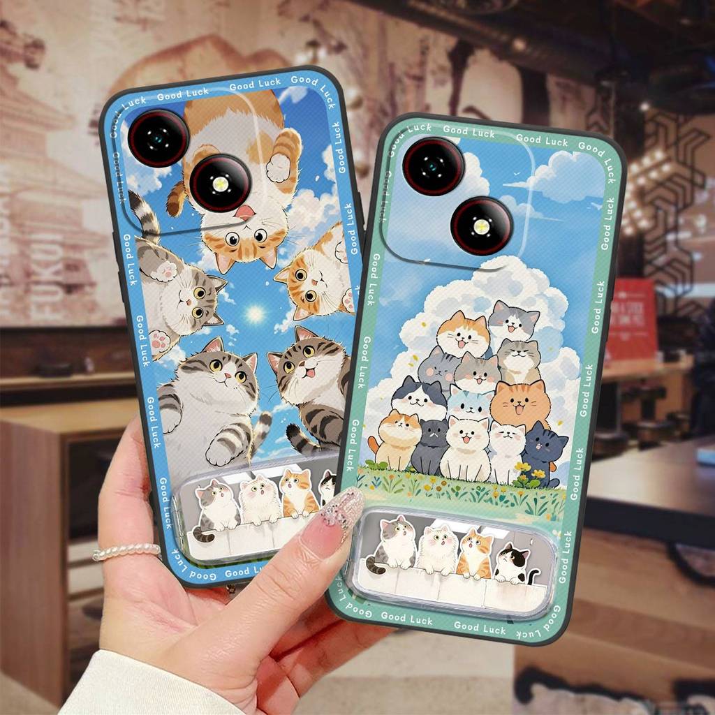 ZTE ทนทานTPUเคสโทรศัพท์สําหรับZTE Blade A35Eปกหลังซิลิโคนป้องกันเย็บปักถักร้อยแต่งหน้ากระจกFull wrap