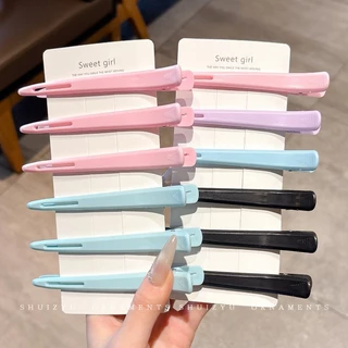 คลิปล้างหน้า ไร้ร่องรอย สีสันสดใสสําหรับผมแตกตําแหน่งกิ๊บติดผมสําหรับผู้หญิงสิ่งประดิษฐ์กะโหลกสูงปากเป็ดคลิปเครื่องประดับผม
