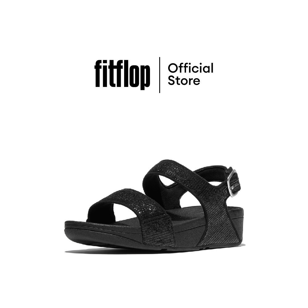 FITFLOP LULU CRINKLED-SHIMMER B/S รองเท้าแตะแบบรัดส้นผู้หญิง รุ่น E1C-565 สี BLACK