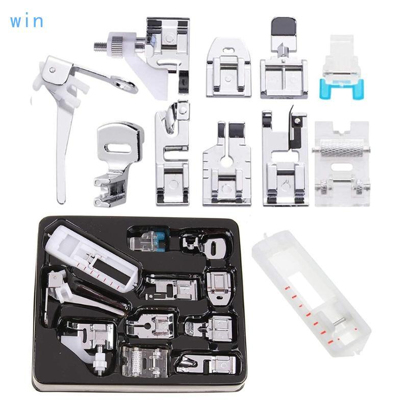 Win 11 ชิ้น Universal Presser เท้าเย็บ Made ง่ายเหมาะสําหรับ Brother นักร้อง Janome