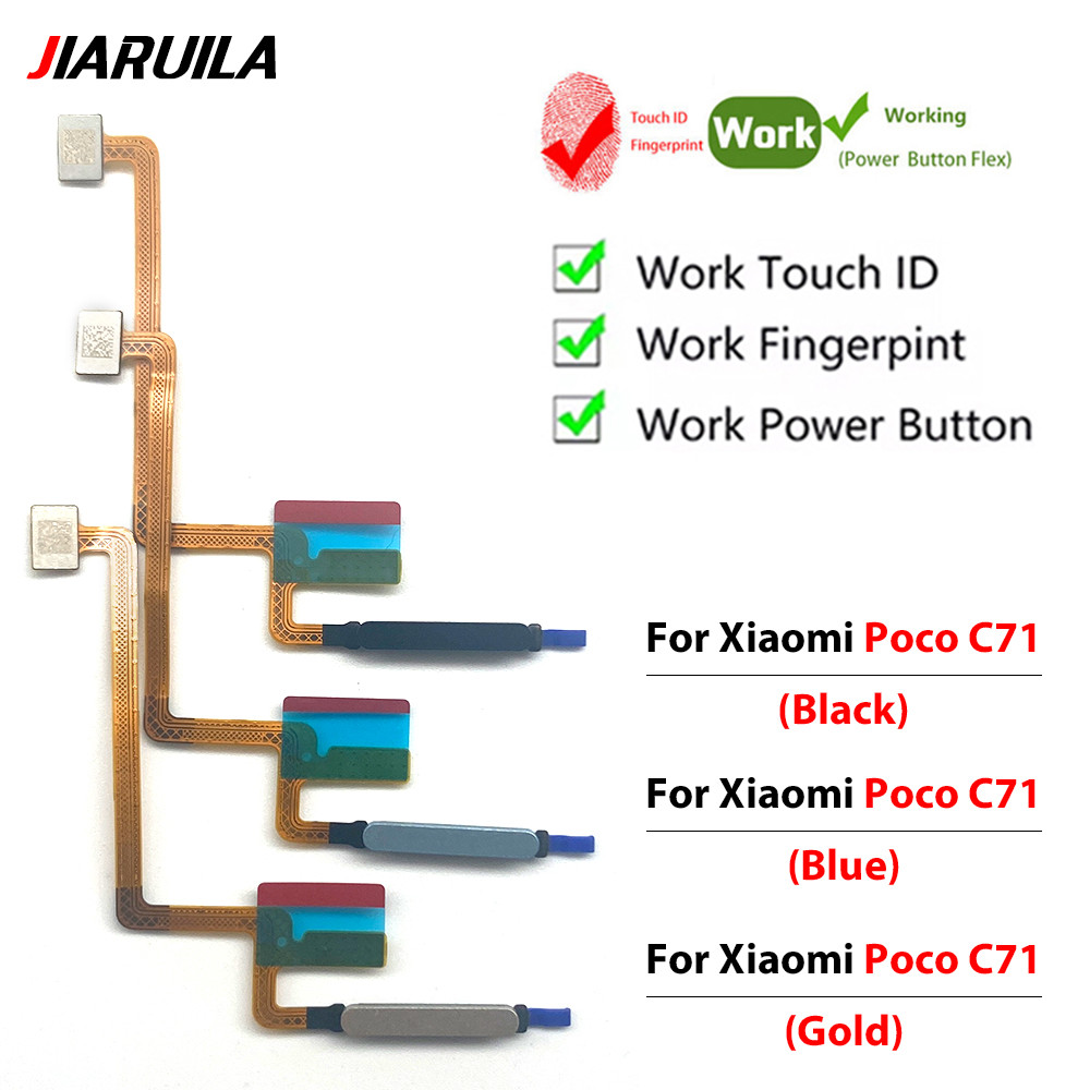เครื่องสแกนลายนิ้วมือ Touch ID ปุ่มเชื่อมต่อ Flex Cable สําหรับ Xiaomi Poco C71