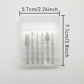 [6 ชิ้นเพชรเล็บเจาะบิตชุด] 6 ชิ้นเพชรเจาะเล็บชุด Bit, ทังสเตนเหล็กเล็บ Fil
