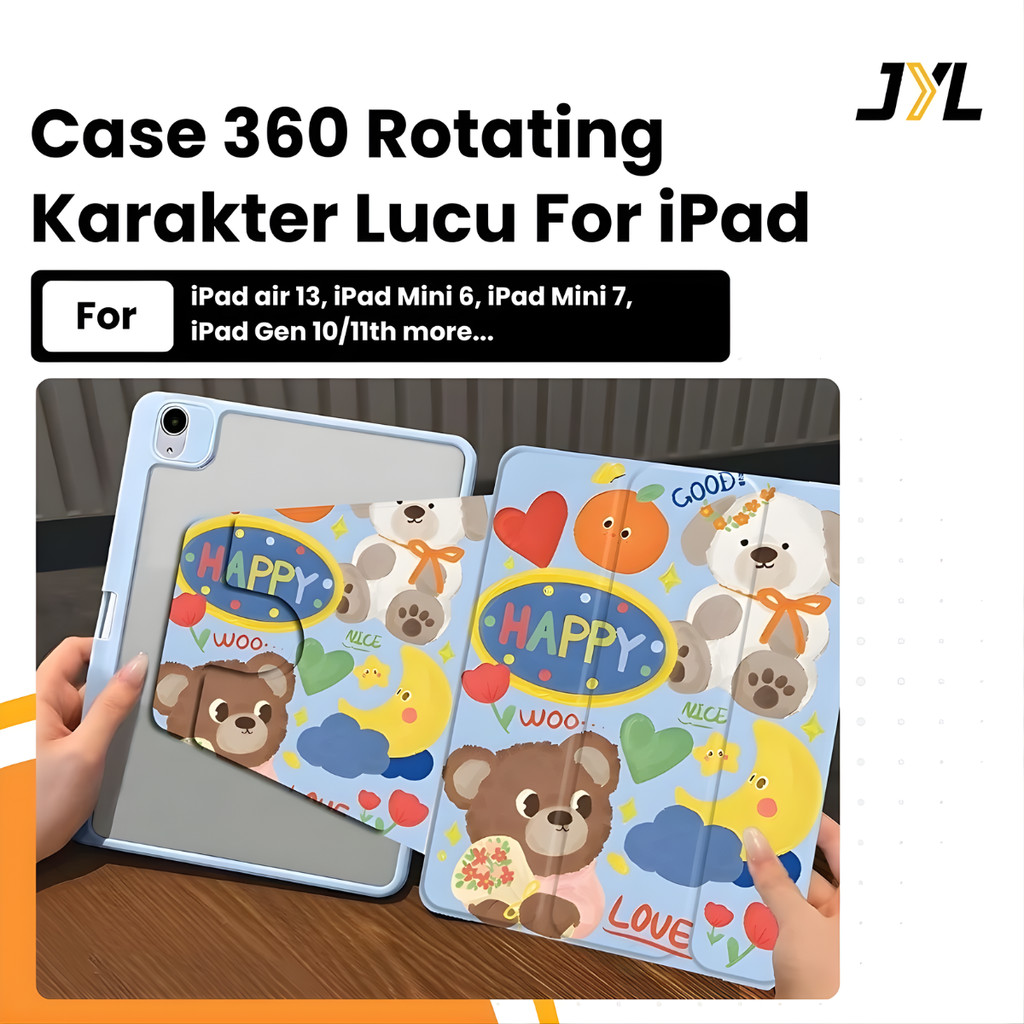 ปลอก iPad 360 หมุนสําหรับ iPad gen 11 A16 Air M2 M3 iPad Pro 11" นิ้ว Gen 7/8/9 10.2" 9.7" 10.9" 11"