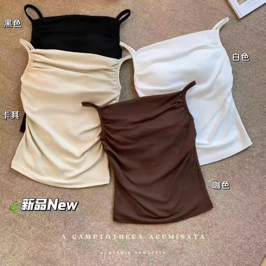 สาวร้อนสองชั้นจีบอเนกประสงค์แคมขนาดเล็กแขนยาวอเนกประสงค์อเนกประสงค์อเนกประสงค์อเนกประสงค์สําหรับผู้หญิง2026新款外穿内身平口上衣pr409