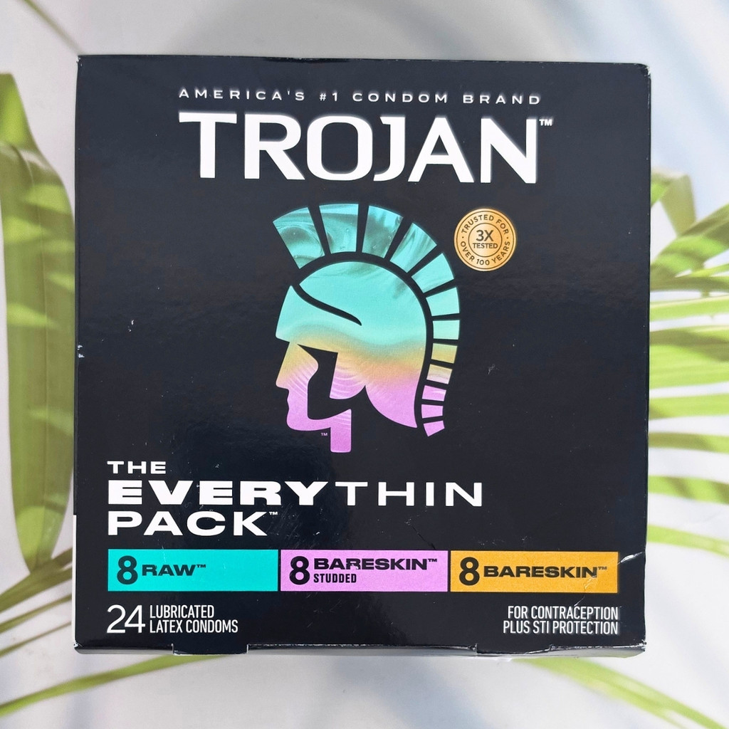 (TROJAN®) Bareskin The Every Thin Pack Condom 24 Pieces โทรจัน ถุงยางอนามัย รวมรุ่นบางเฉียบ คอนดอม