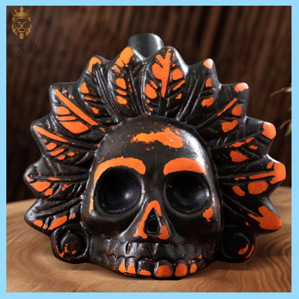นกหวีด Aztec ของแท้ Spooky Aztec Death Whistle สําหรับอุปกรณ์ประกอบฉากเล่นตลกฮาโลวีน