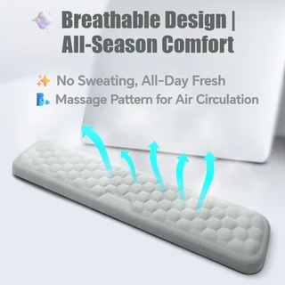 แผ่นรองข้อมือคีย์บอร์ด Memory Foam Keyboard Hand Wrist Rest - พื้นผิวผ้า [OasisTech]