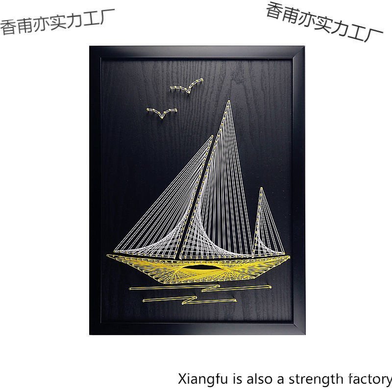 ทําด้วยมือแล่นเรือใบเรียบวัสดุฟรีภาพวาดตกแต่งเรือใบเรือเล็บกระเป๋ามือวันหยุดไขลานภาพวาดไขลาน n5โอ้