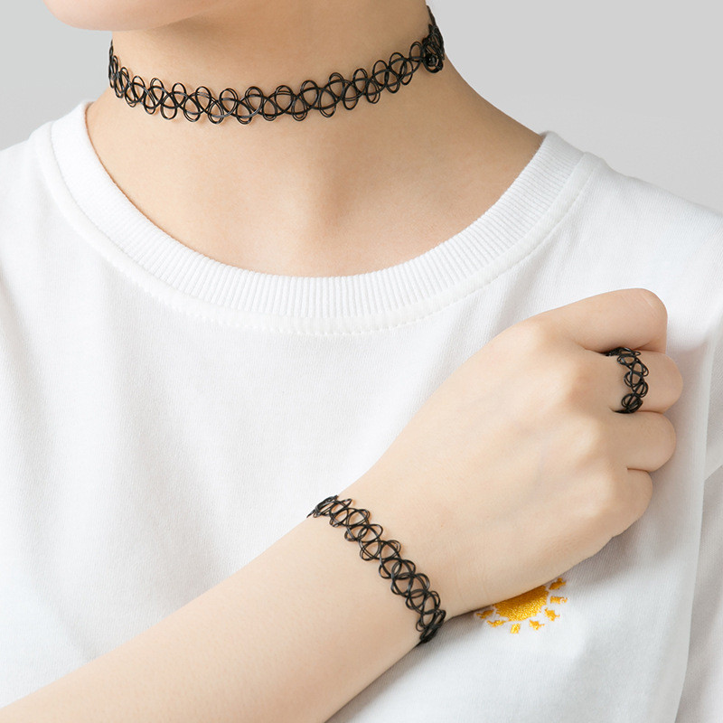 สายปลาสร้อยคอสายตกปลา Retro Tattoo Clavicle สร้อยคอคอเครื่องประดับทอมือ S26.04.11 RFT1