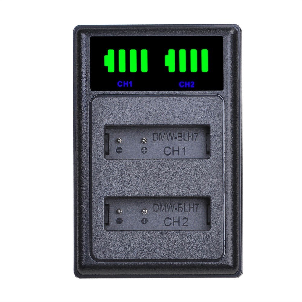 Xinyi Small LCD Dual Display Dual Charger เหมาะสําหรับ Pan DMW-BLH7 พร้อม Micro USB/Type-C Dual Port