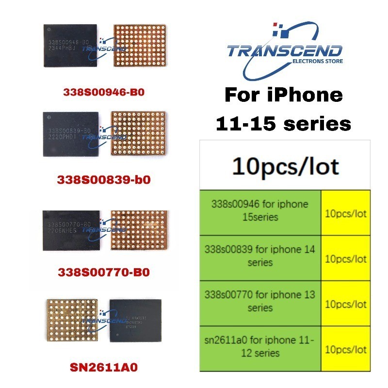 10pcs 338S00946 338S00839 338S00770 B0 BO SN2611A0 TIGRIS T1 ชาร์จชิป IC สําหรับ 11 12 Pro 13 14 PLU