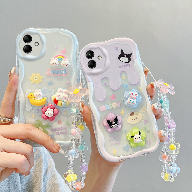เคส Samsung Galaxy A04E / M04 / F04 TPU เคส BBNYGZ1 ซองมือถือแอนิเมชัน 3D มิตน่ารัก พร้อมสายคล้องมือ