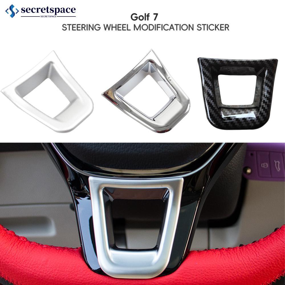 SECRETSPACE พวงมาลัยรถตกแต่งสติกเกอร์ Trim อุปกรณ์เสริมสําหรับ Volkswagen VW Passat B8 Tiguan MK2 Go