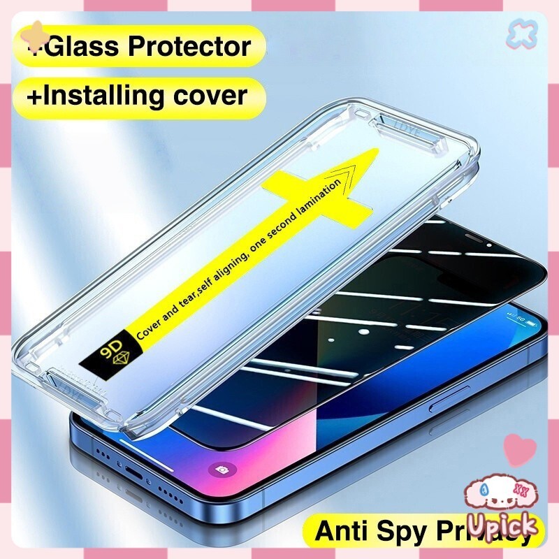 Upick-ฟิล์มกระจก เต็มจอ สำหรับ iPhone กันมองกันเสือก รุ่น 17 16 15 14 13 12 11 Pro Max15 16 plus 6s 6 8 7 Plus XS XR SE