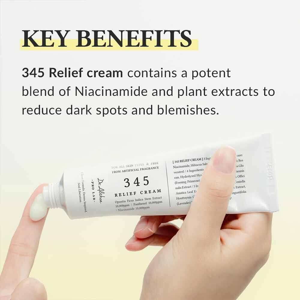 Haloy Dr.Althea 345 Relief Cream - Korean Face moisturizer ดูแลสิว ครีมบํารุงผิวหน้าป้องกันออกซิเจน