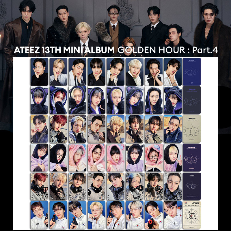 Kpop Idol ATEEZGOLDEN HOUR Part.4Album Carter การ์ดคลาสสิกลายเซ็นการ์ด Songwriting การ์ดคอลเลกชันการ์ด