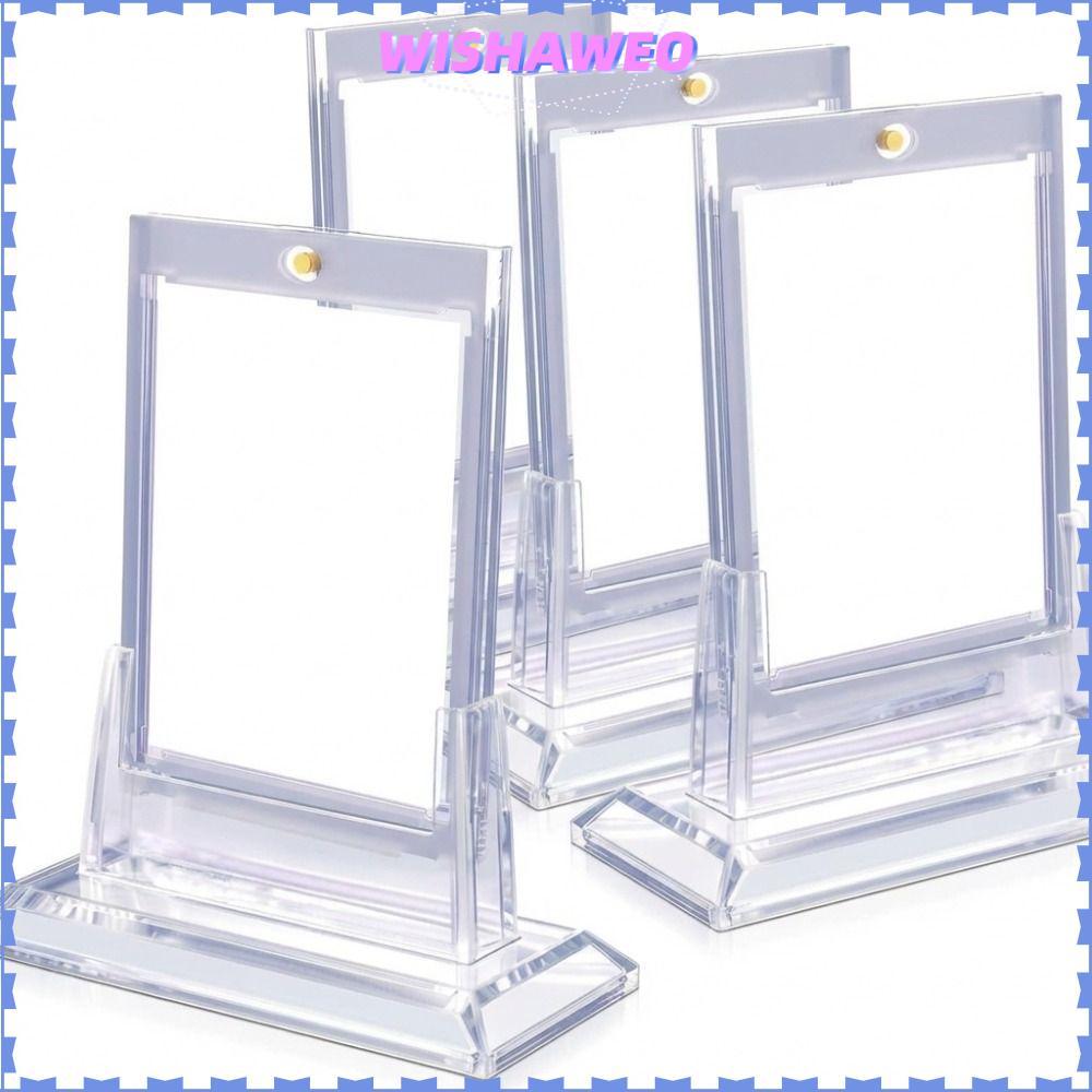 WISHAWEO Trading Card Stand, 35pt Scratch-proof MTG Cards Holder,แบบพกพาอะคริลิคScrewlessการ์ดเกมจอแสดงผลสะสม