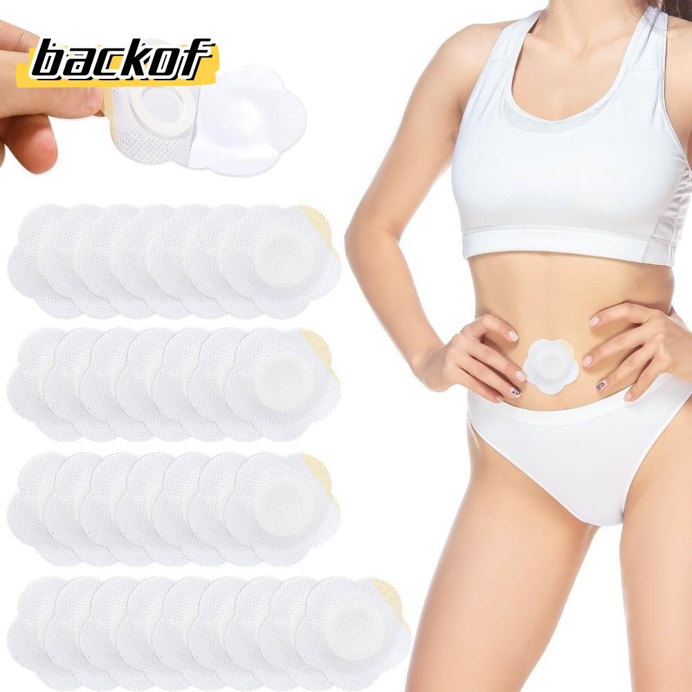 BACKOF 50 ชิ้น Castor Oil Pack สติกเกอร์, ผ้าไม่ทอ Breathable ทิ้งสติกเกอร์สะดือ, Self-Adhesive Belly ปุ่มป้องกันผู้หญิง