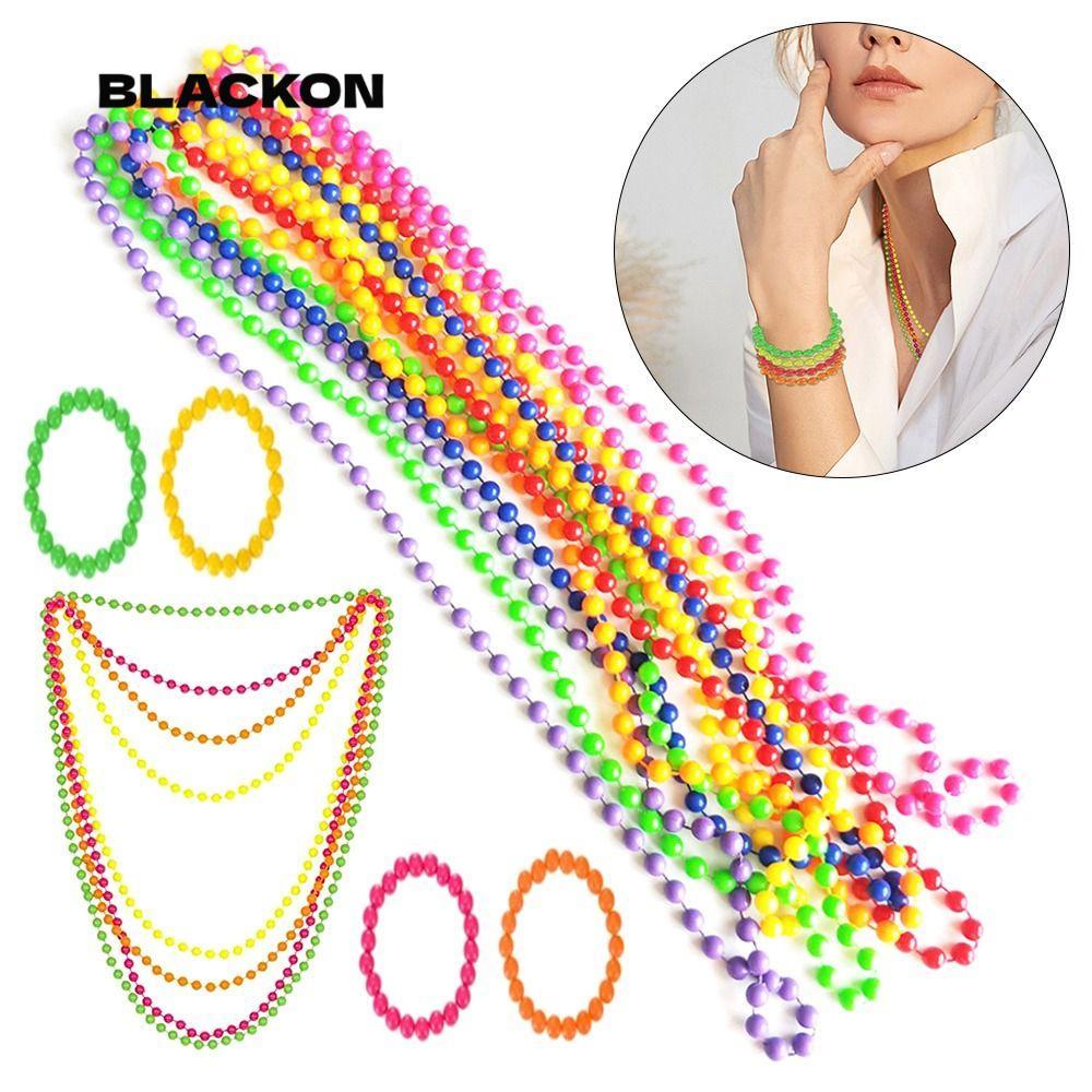 BLACKON ชุดสร้อยคอมัลติฟังค์ชัน นีออน Bohemian สำหรับผู้ชายและผู้หญิง เครื่องประดับสำหรับปาร์ตี้