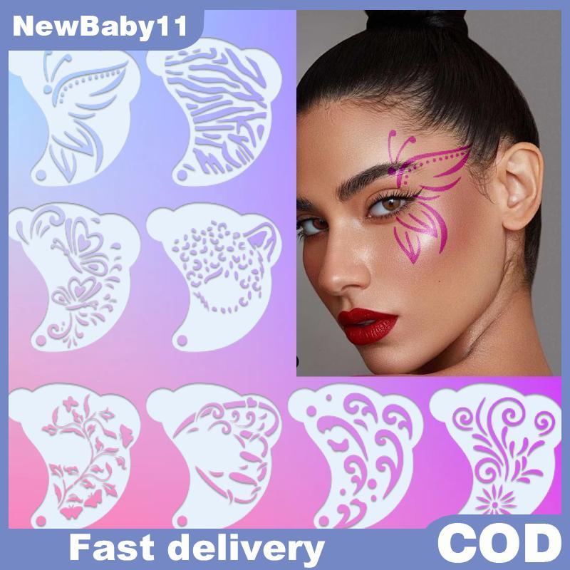 NY Face Paint Stencils Professional Body Art Paint Stencils นํากลับมาใช้ใหม่สําหรับผู้ใหญ่เด็กได้อย่