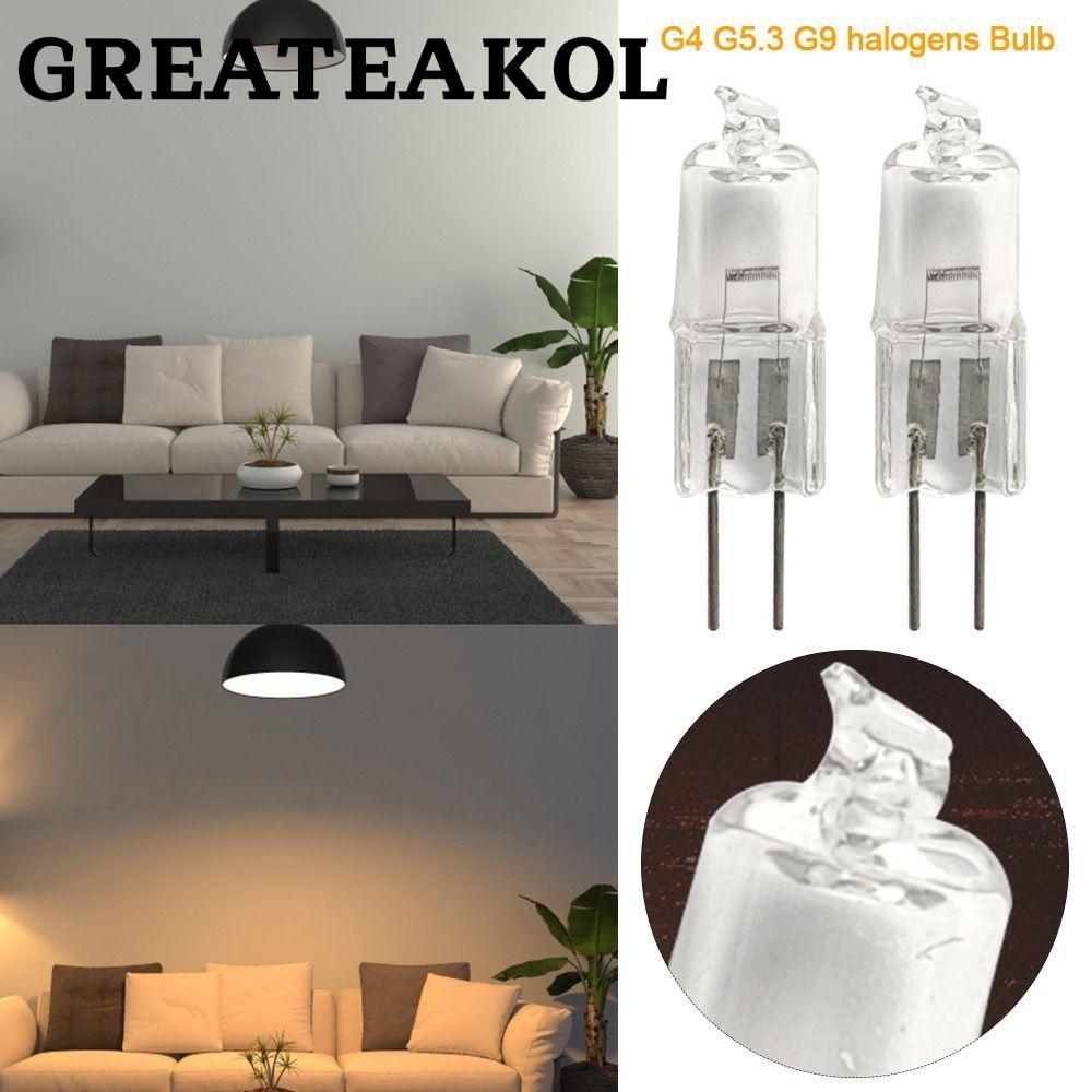 GREATESKOL 5 ชิ้น G4 G5.3 G9 หลอดฮาโลเจน, 10W 20W 35W 40W หลอดฮาโลเจนแสง, 2023 12V/220V จําลองโคมไฟเ