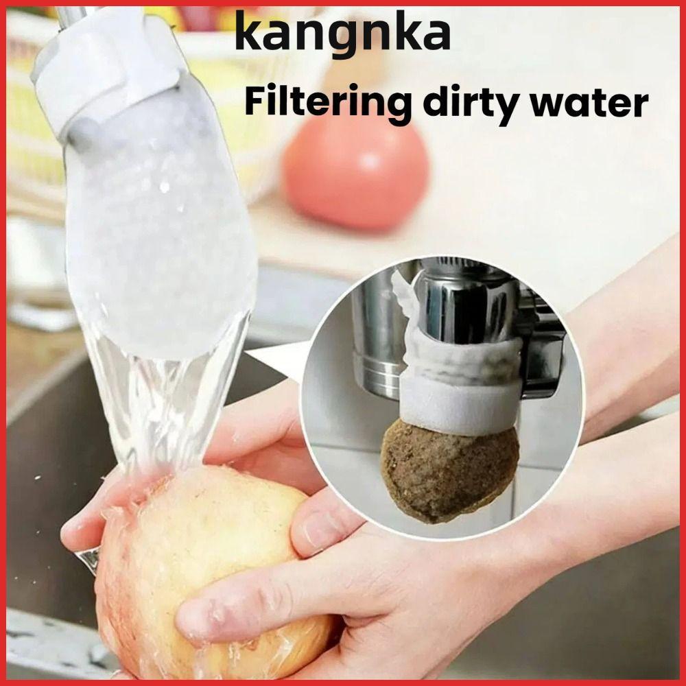 KANGNKA 10/20/50 ชิ้นก๊อกน้ํากรอง,หนา Universal Faucet Filter Cotton,พร้อม T-strap Anti-splash Tap Water Filter Bag