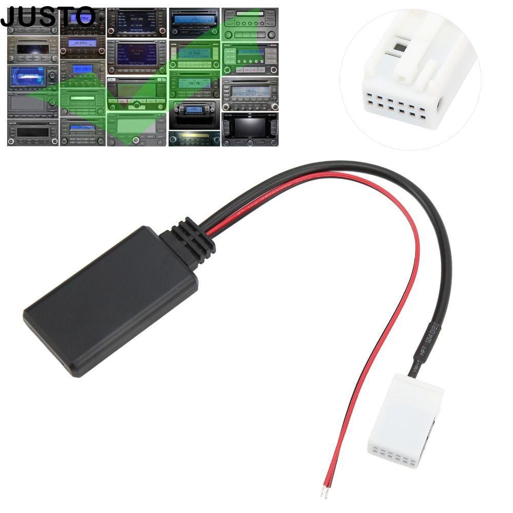 JUSTO โมดูลบลูทูธ 5.0, อะแดปเตอร์บลูทูธ 12pin ปลั๊ก AUX ในสาย, เปลี่ยน MP3 เพลงสําหรับ RCD300 RCD310